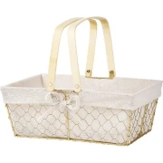 koszyk metalowy prostokątny z wyściółką 35x25x13cm F241MR