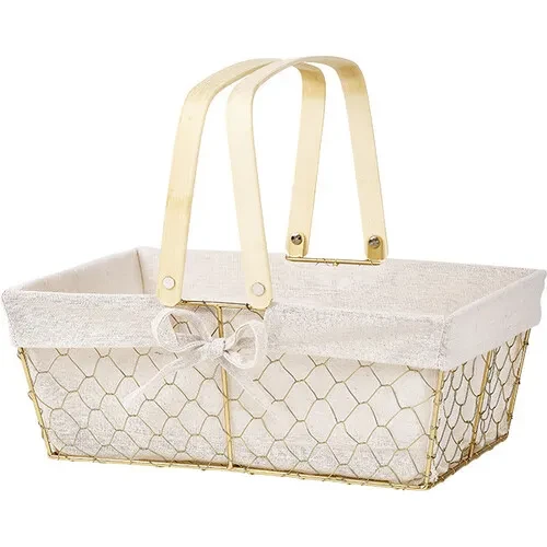 koszyk metalowy prostokątny z wyściółką 35x25x13cm F241MR