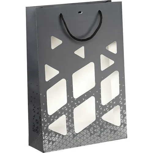 torebka prezentowa z okienkiem 3 wina 27x9x39cm SB649-3B