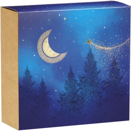 fasonowe pudełko świąteczne z obwolutą kwadratowe 21x21x9cm GF007S