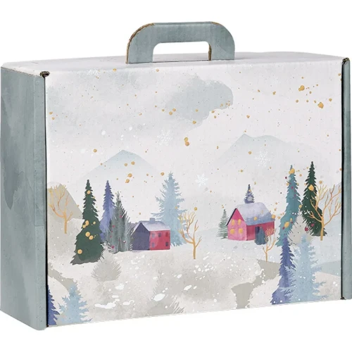 świąteczne pudełko walizka duża 34.2x25x11.5cm CV048M