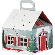 świąteczne pudełko domek 22.5x22.5x25cm CP270GBF