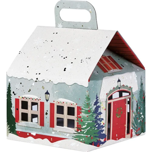świąteczne pudełko domek 22.5x22.5x25cm CP270GBF