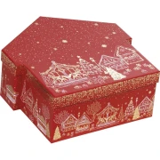 pudełko prezentowe świąteczne domek 25.6x26.4x10.4cm BF449P