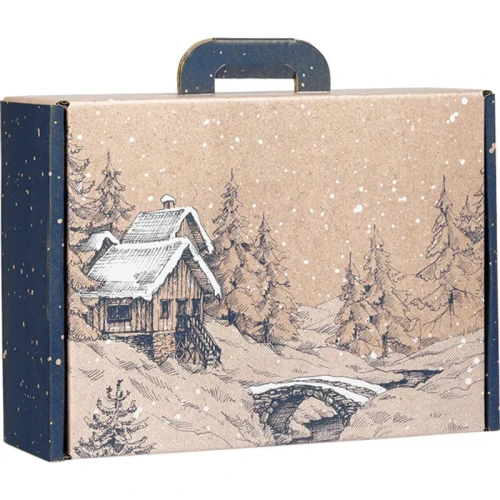pudełko  prezentowe boże narodzenie kraft duże 34.2x25x11.5cm CV055M