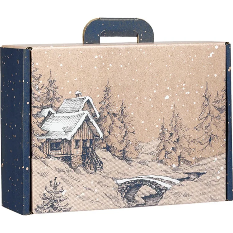 pudełko  prezentowe boże narodzenie kraft duże 34.2x25x11.5cm CV055M