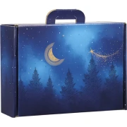 niebieskie pudełko na prezenty świąteczne duże 34.2x25x11.5cm CV052M