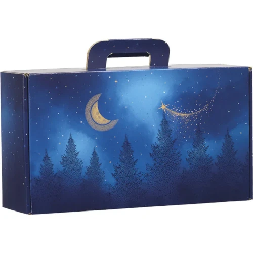 niebieskie pudełko na prezenty świąteczne 33x18.5x9.5cm CV052P