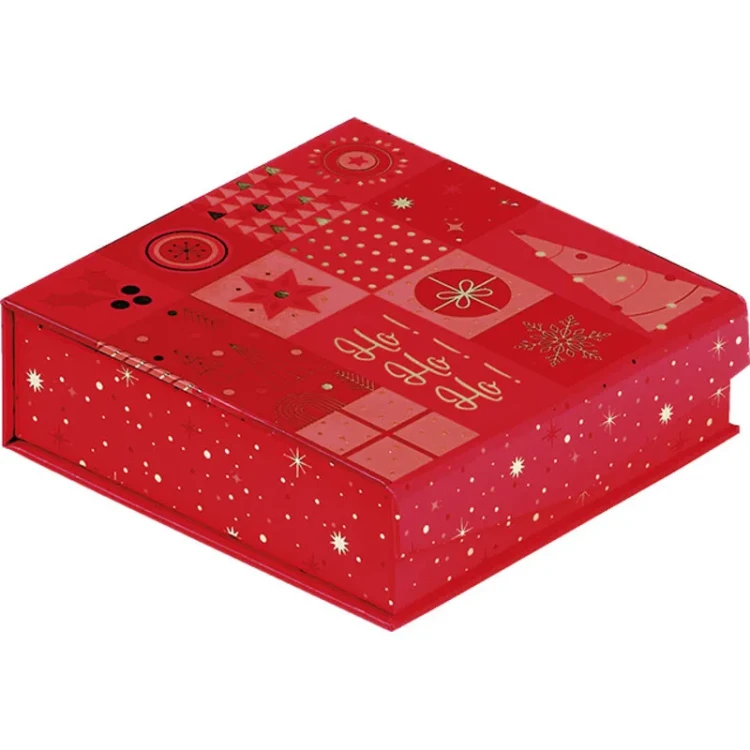 kwadratowe opakowanie świąteczne na czekoladki 10.8x10.8x3.3cm PC250PBF