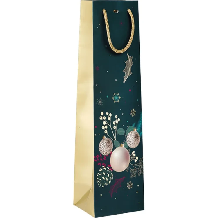 torebka prezentowa świąteczna na 1 butelkę 11x9x39cm SB1014-1B