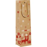 torebka świąteczna kraftowa na 1 wino 11x9x39cm SB764-1B