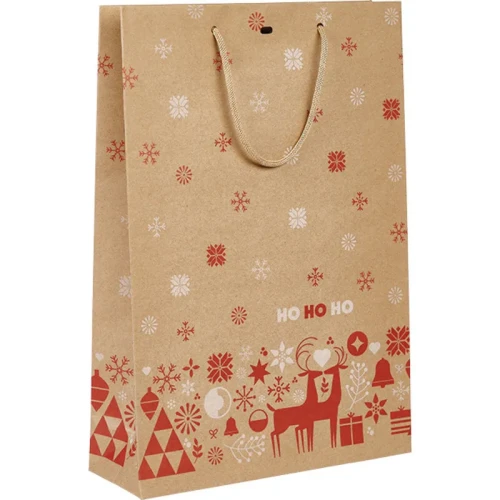 torebka świąteczna kraftowa na 3 wina 27x9x39cm SB766-3B