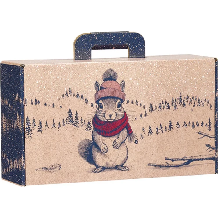 walizka kraftowa boże narodzenie 33x18.5x9.5cm CV057P