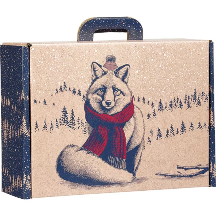 walizka kraftowa duża boże narodzenie 34.2x25x11.5cm CV057M