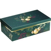zielone świąteczne pudełko na prezenty 31.5x18x10cm BF490P