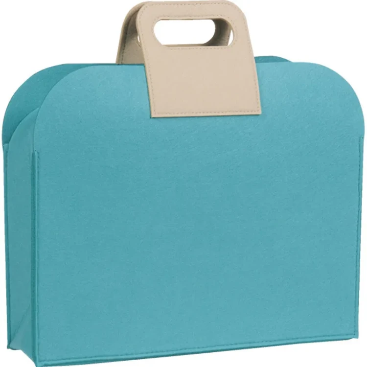 Filcowa torba reklamowa premium, niebieska torba konferencyjna na prezenty 36x10x37 cm