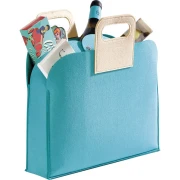 Niebieska reklamowa torba filcowa o wymiarach 36x10x37 cm