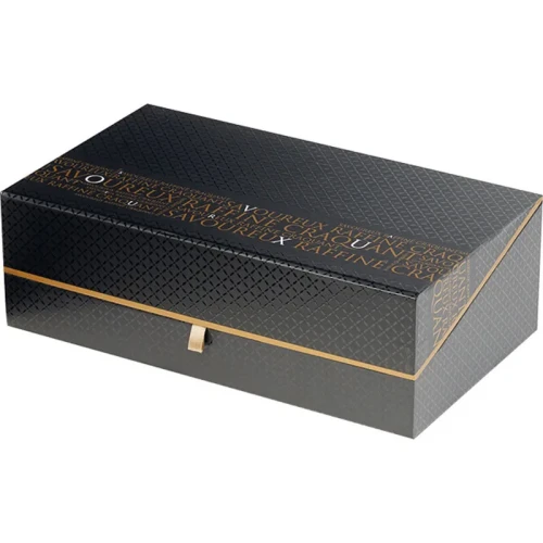 Czarne pudełko prezentowe premium, ekskluzywne opakowanie na prezent 33x18x10 cm