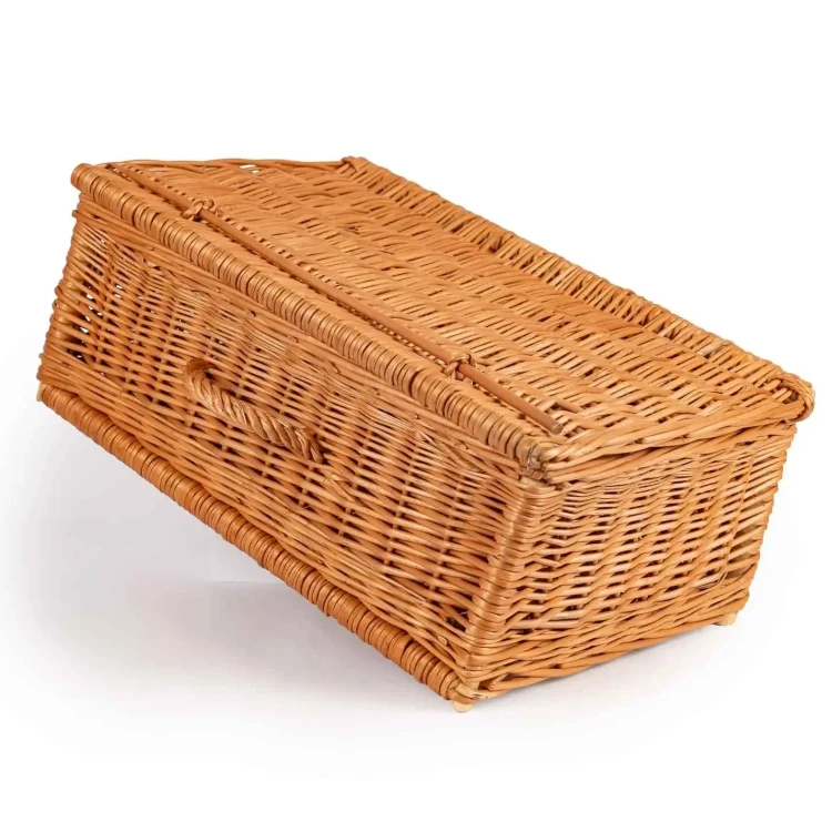 Duża wiklinowa walizka z uchwytem, wymiary 50x32x22 cm, ręcznie pleciona