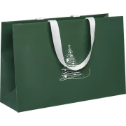 Zielona torebka papierowa prezenty na gwiazdkę 35.5x11.5x23cm