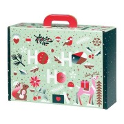 Walizka świąteczna zielona na duże zestawy prezentowe 34.2x25x11.5cm