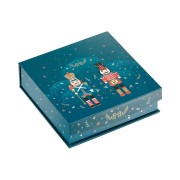 Pudełko świąteczne na 16 pralin zamykane na magnes 15.5x15.5x3.3cm