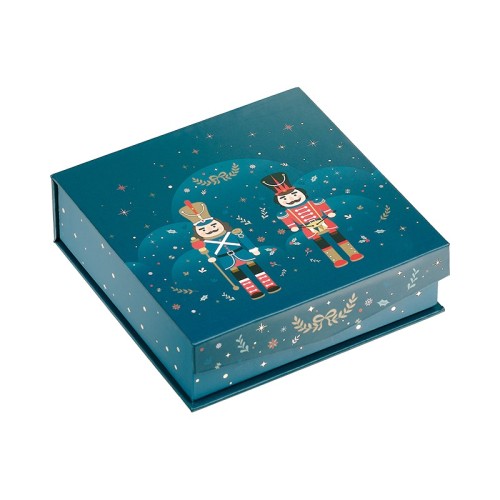 Pudełko świąteczne na 16 pralin zamykane na magnes 15.5x15.5x3.3cm